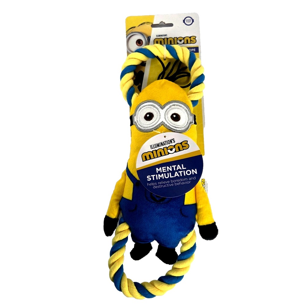 Illumination Minions Kevin Rope Dog Toy Small Medium 11in Yellow New Plush Tug